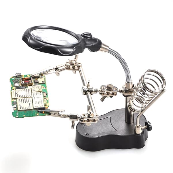 LED Lup Lampe Loddestation med Ekstra Clips til Hardware Reparation