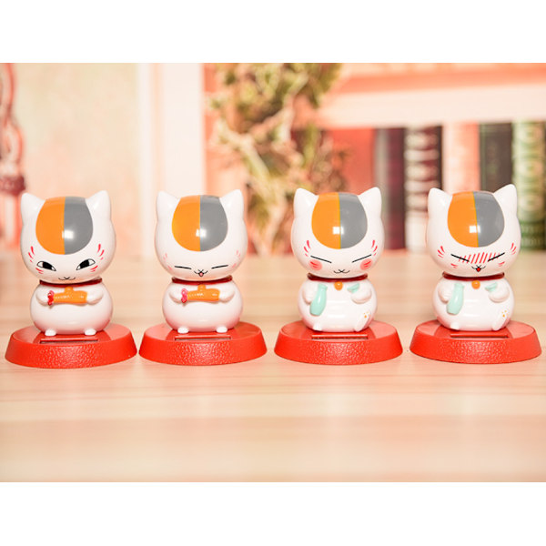 Ny Natsume Friends Account Håndlavet Lucky Cat Solar Car Ornament Creative Car Ornament (4 stykke sæt)
