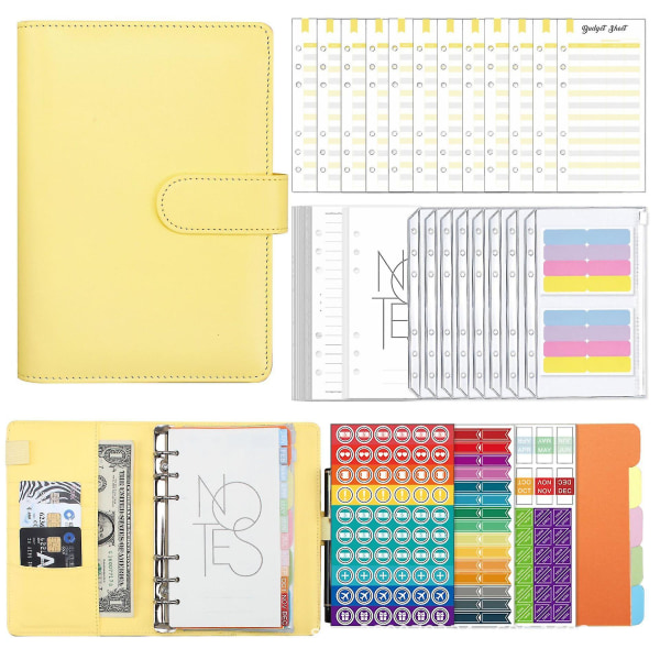 A6 Pu læder Notebook Planner Organizer Yellow