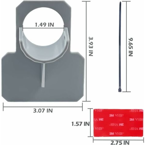 Sæt med 2 poolslangeholder, pooladapter, gråt pooltilbehør, til poolslanger inden for 38 mm，Fonepro