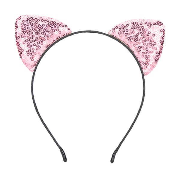 Justerbart glitter katteørehårbånd skinnende hårtilbehør rosa hårspenner for kvinner