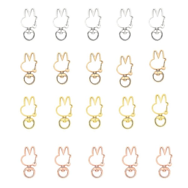 20 kpl Rabbit Ear Diy Avaimenperät Ihanat Creative Alloy avaimenperät (eri värit)