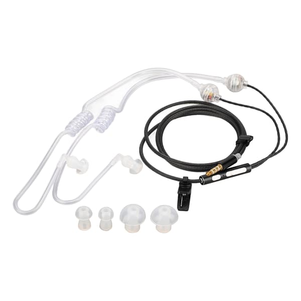 Luftslange Ørepropper Strålingsfri Støjreduktion Ergonomisk Bærbar Binaural 3,5 mm Headset til Laptop Tablet Sort