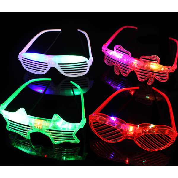 8st LED-belysningsglasögon Bounce-persienner Festbar Musikfestival Jubeltillbehör Blinkande glasögon (blandade stilar)