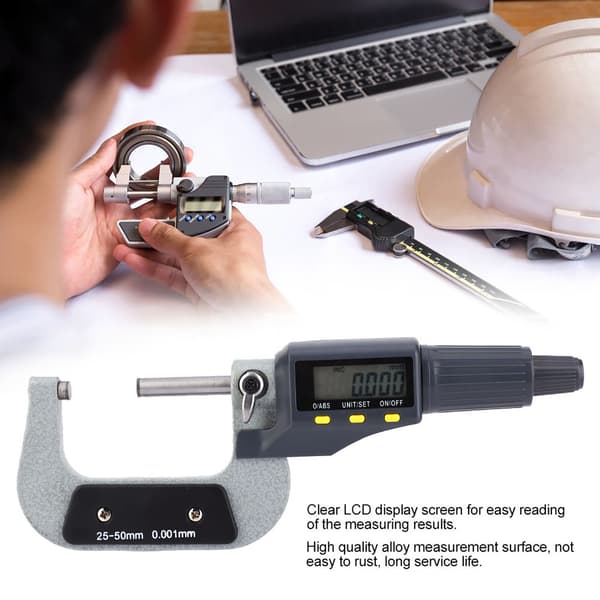 Digital elektronisk mikrometer 0,001 mm ekstern caliper 25-50 mm