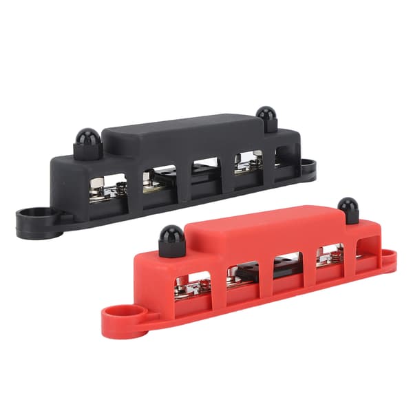 2 stk. Strømbøsningsblok Sort Rød DC12V til 48V 300A M8 Studs Batteribusbar til Bil RV Yacht