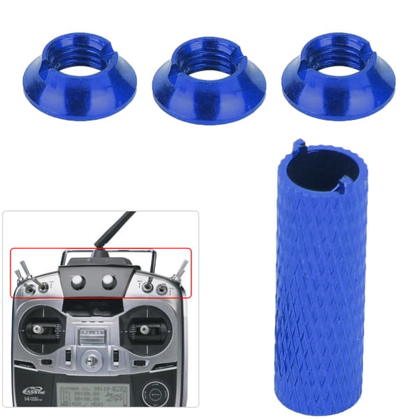 RC-sändarväxel Aluminiummuttrar Kit Passar för FUTABA Fjärrkontroll (Mörkblå)