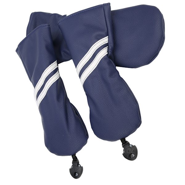 Golf Træ Headcover Sæt Striber Blå Driver Kølle Head Covers