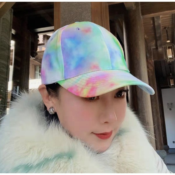 ins vuxna män och kvinnor färg tie-dye cap solhatt cap (rosa två toppar 53-61)
