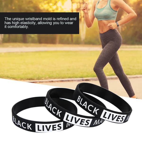 Black Lives Matter Silikon Gravert Motiverende Armbånd Inspirerende Tilbehør