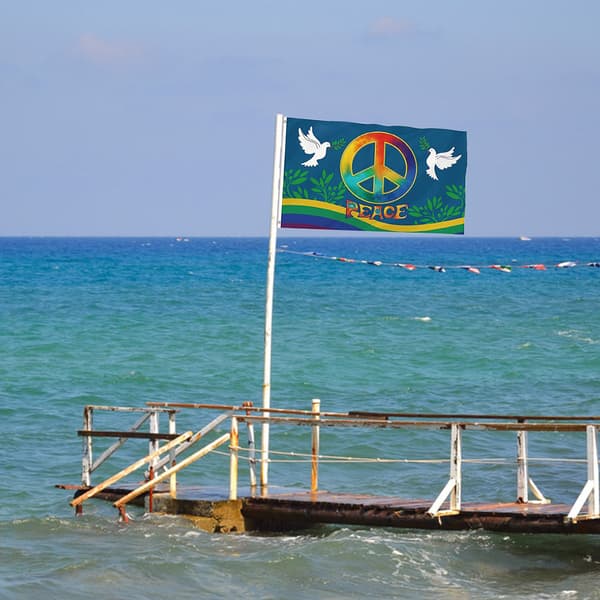 Verdensfredsflag 90x150cm Stort Polyester Have Legeplads Banner
