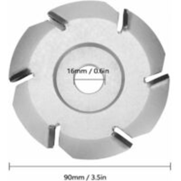 åbningsvinkel på 16 mm (diameter 90 mm)