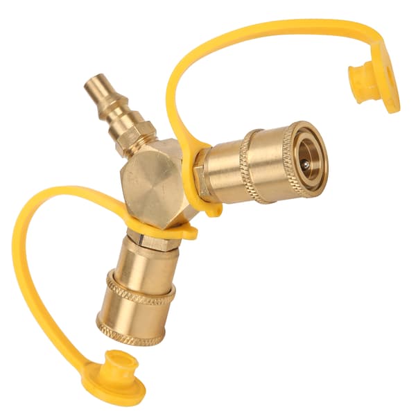 1 4in RV Propan NPT Hurtigkobling Y Splitter Adapter 2 Vejs Propan Slange Tilslutningssæt