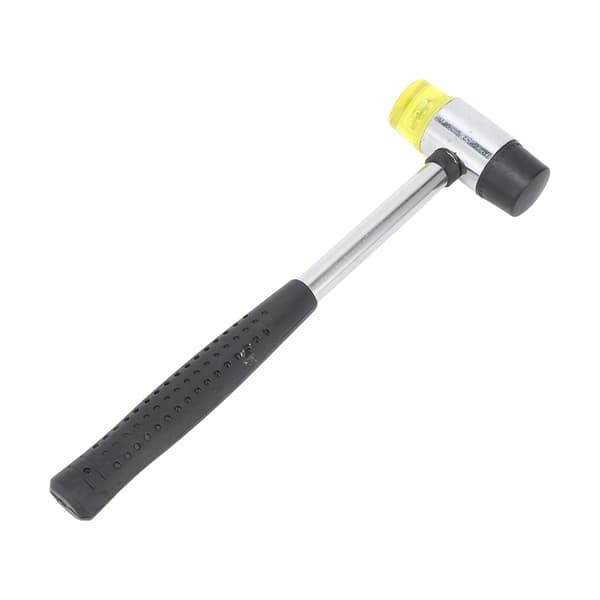 Dobbeltsidig gummihammer med stålrørhåndtak 30 mm diameter 255 mm lengde