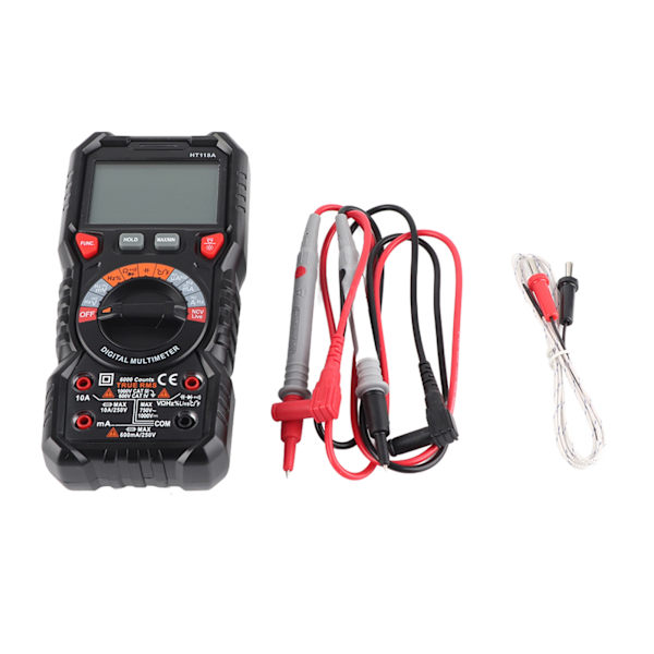 HT118A 6000 Tæller Digital Multimeter Auto Range True RMS Amperemeter