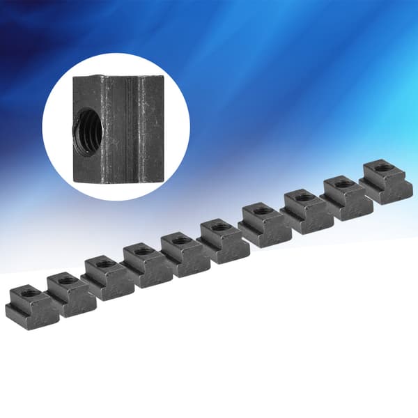 Svartoxid Grade 8.8 Kolstål T-spår Mutter M12 Gänga 10-pack