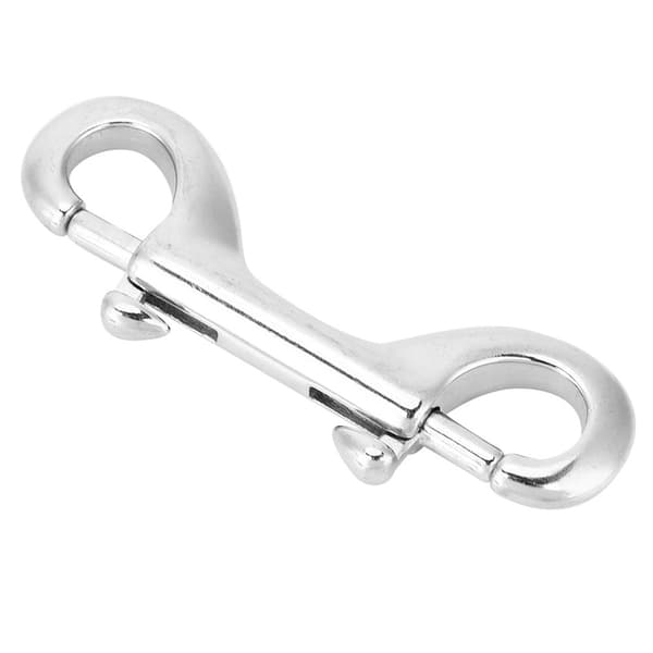 Sølvfarvet rustfrit stål dobbelt ended Clip Hook Bolt Snap dykker spænde 65mm