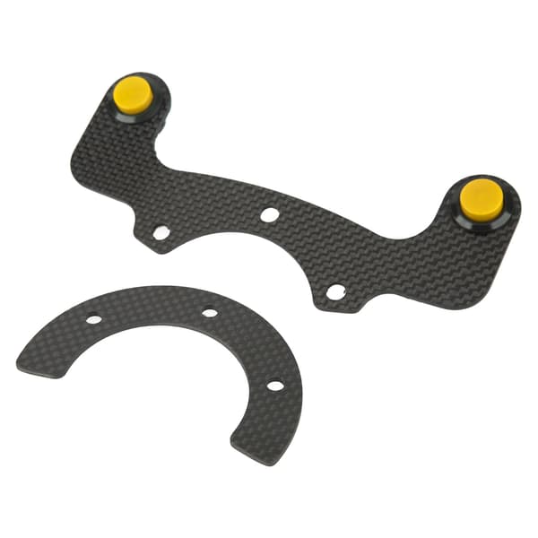 Extern hornknappssats i kolfiber, 6 bultar, modifierad universalpassform, gula lampor