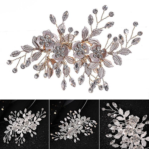 Blommor & bladformade hårinredning Sidoklämma Legering bröllopshåraccessoarer Rose Gold