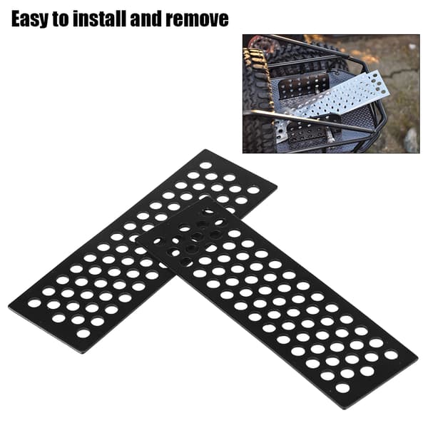 2 stk./sæt Aluminium Sandstiger Recovery Board Rampeværktøj til 1/10 RC Crawler (Sort)