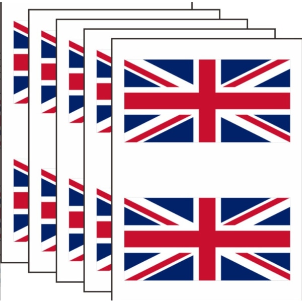 5 Pack Fan Flag Tattoo Stickers (UK)