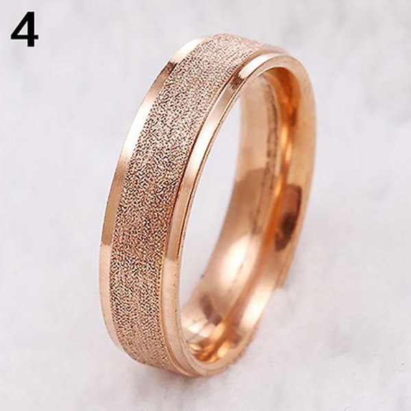 Mænd Kvinder Bryllupsring Rustfrit Stål Mat Ring Smykker Par Gave Rose Gold Size 9