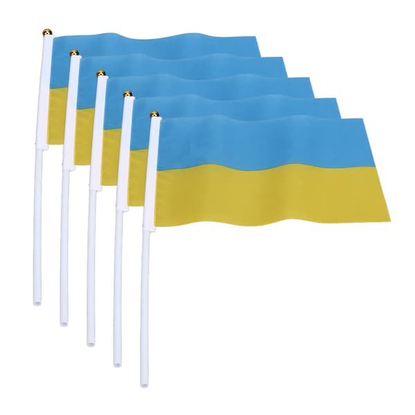 10-pak Ukrainske Håndholdte Flag Mini Polyester Ukrainske Vimpler til Sportsbegivenheder Festdekorationer
