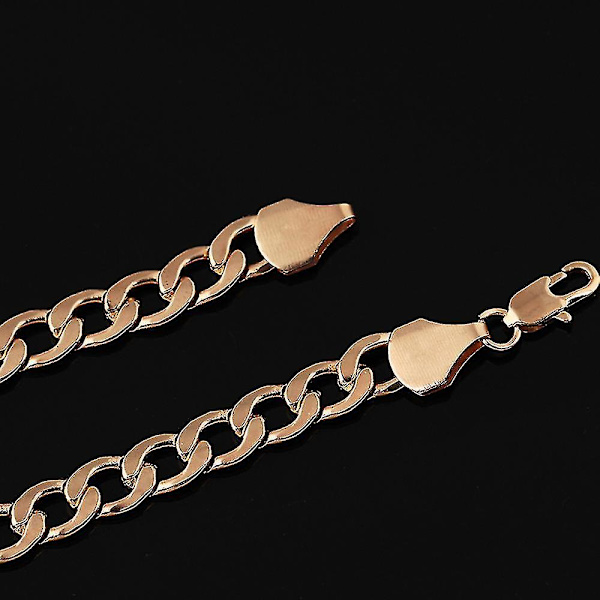 Män Kvinnor Mode Lyxfylld Curb Cuban Link Guld Halsband Smycken Kedja
