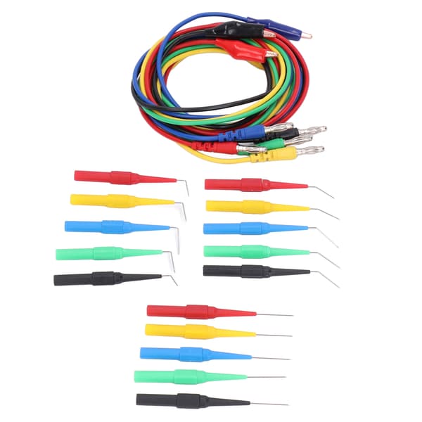 Bananplugg Testkablar Kit Nickelpläterade Bakre Sondstift Multimeter 4mm JT8005