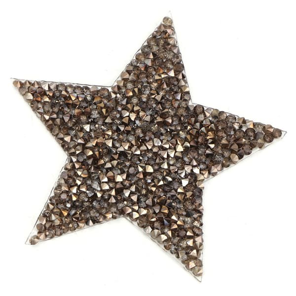 10 stk. Rhinestone Stjerne Strygepatch til Kjole Sko Taske Hat Grå