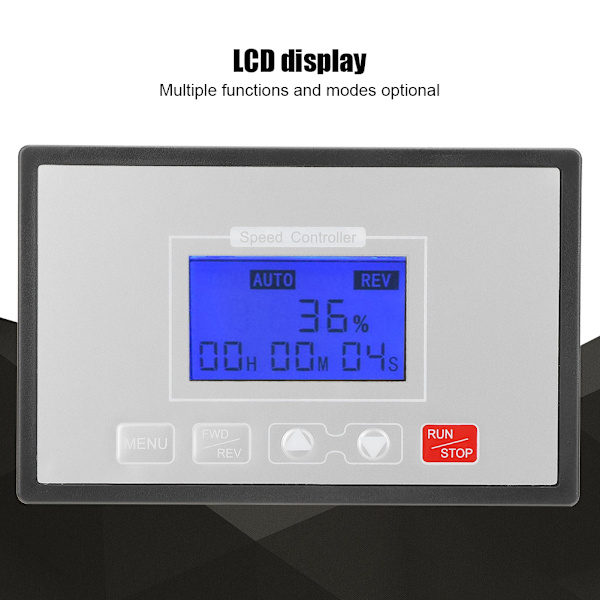 60A 10-55V DC Børstet Motor Hastighetskontroller Digital LCD Sakte Start Stopp Timer Reversibel