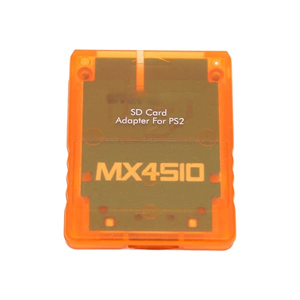 MX4SIO SIO2SD PS2 Minnekortadapter Håndlaget Stabil Erstatning Transparent Oransje