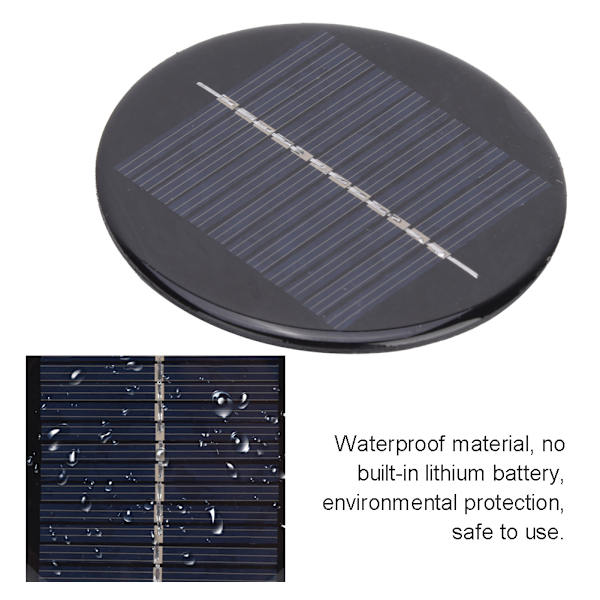 4 stk. 6V 80 mm runde bærbare stabile effektive polykrystallinske silicium solcellepaneler