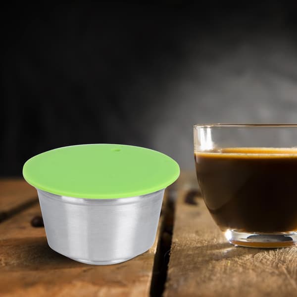Genanvendelig kaffekapsel i rustfrit stål til Dolce Gusto kaffemaskine - Grøn