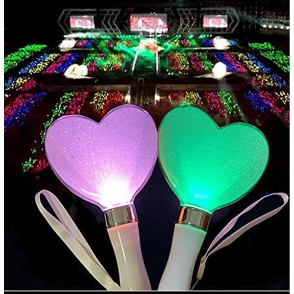 Koncert cheer rekvisitter glødende kærlighed lys stick fersken hjerte lys stick LED lys stick hjerteformet cheer stick (fremhæv 3W)