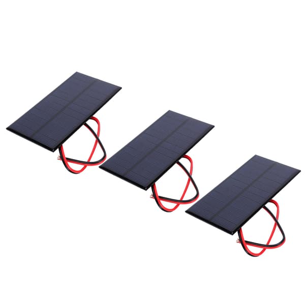 3 stk. 6V 1W polykrystallinsk silisium solcellepanelmodul med 30 cm kabel
