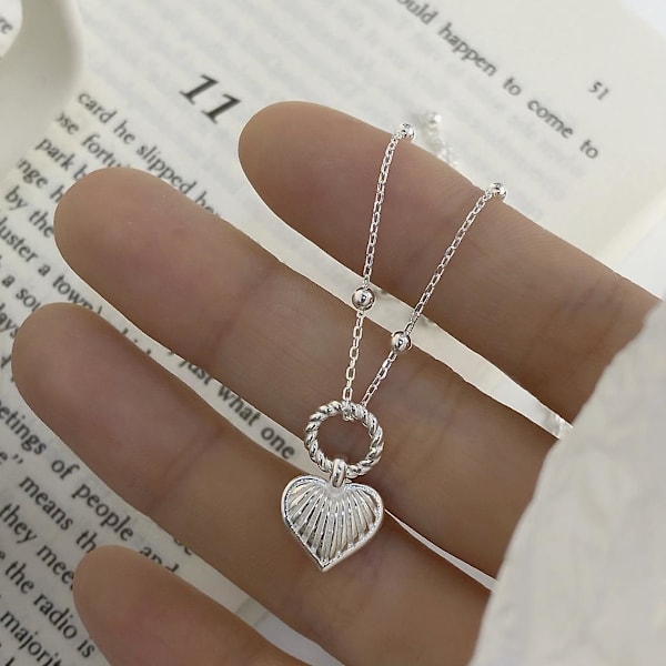 Kaulakoruheart Stud hopea muotikorut Ac5380
