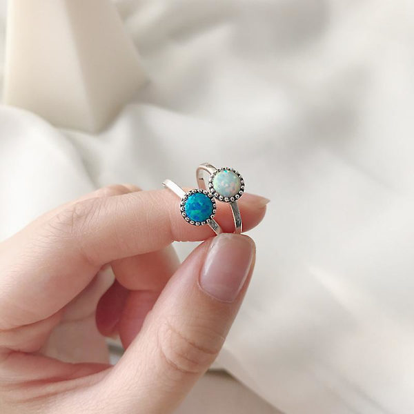 Ring Silver S925 Vintage modesmycken Ac7465 White