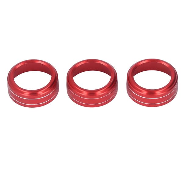 3 stk AC Switch Knap Ring Cover Trim Rød Centerkonsol Interiørtilbehør Udskiftning til Mazda 3 6