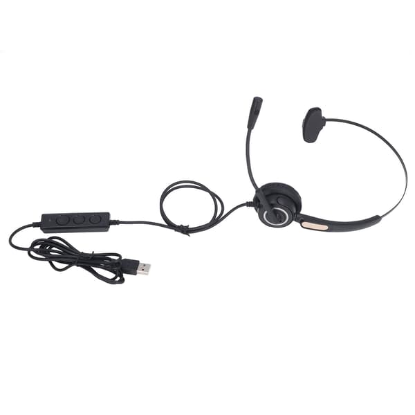 Støjreducerende headset, kablet, ergonomisk callcenter-hovedtelefon til kontortelefonsalg