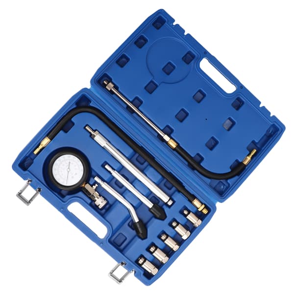 17 Cylinderkompressionstestare Kit Digital Mätare 0-300 PSI Universal Motor Tryckdetektering