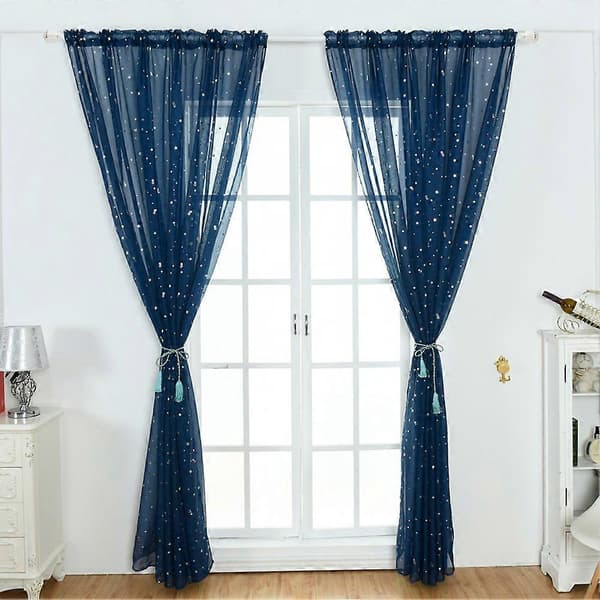 Romantisk tyllgardin elegant, romantisk for barnerom navy blue 1m*2.7m