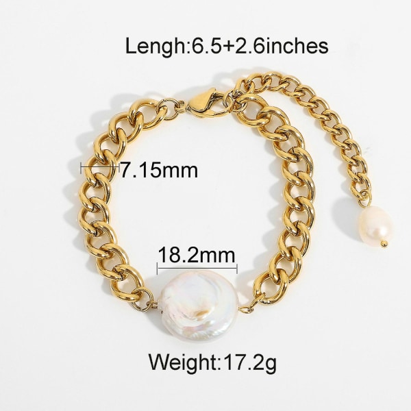Armbånd Barok Pearl Daily Outfit Metallic Element B1473