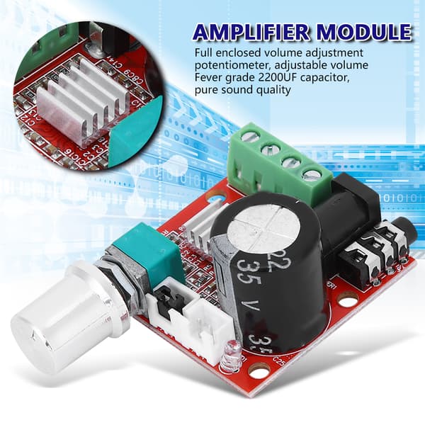 Digital Mini Stereo Audio Volume Potentiometer Forstærkermodul PAM8610 DC 8V til 12V