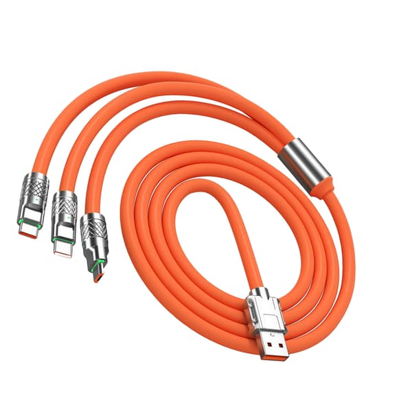 1,2 m 120 W 3 in 1 -latauskaapeli IOS Android Type C -yleispuhelinlaturi