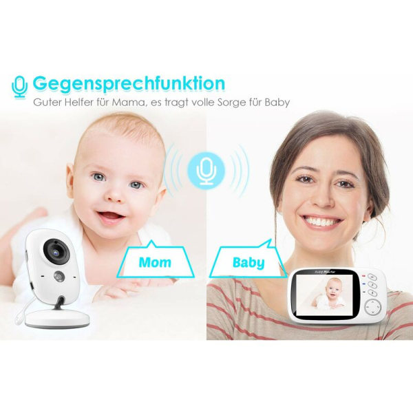 Baby med kamera, videoövervakning Baby Monitor Wireless 3.2 &quot;TFT LCD Digital Dual Audio