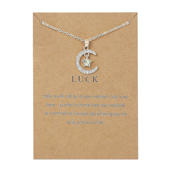 Moon Star Pendant Paper Card Kaulakoru Leoy Diamond Geometric Riipus