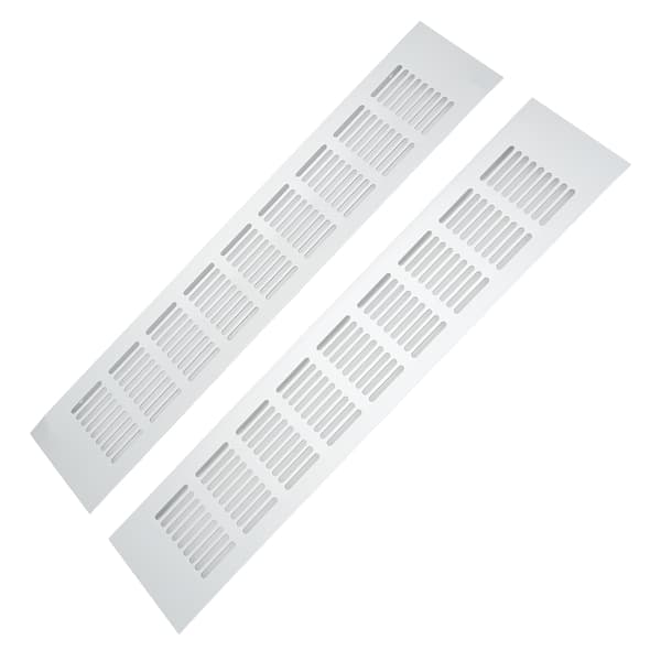 2 stk. luftventilationsrist i aluminiumslegering, rektangulær ventilationsplade til skab, skoskab, skab 80x400mm