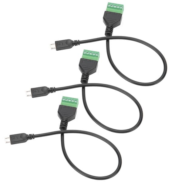 3-Pin Micro USB Han til 5-Pin Skrue Shield Loddefri Terminal Stik Adapter Kabel