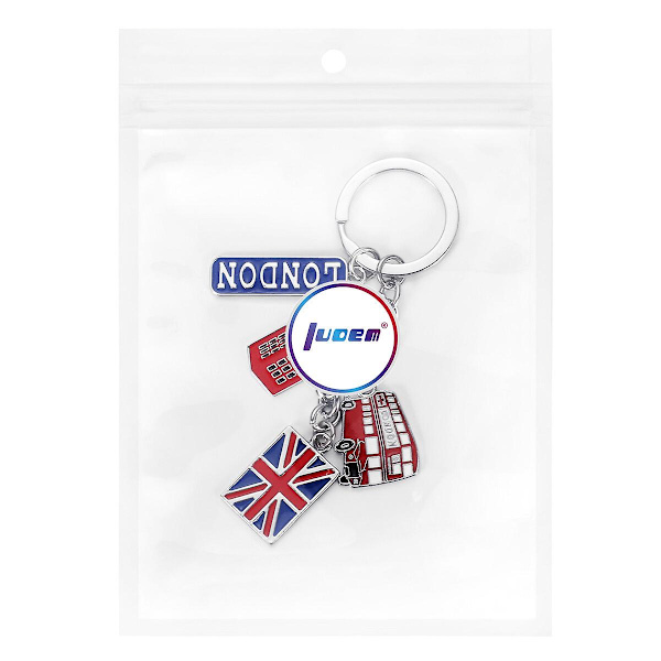 Luoem Uk Flag Metal Nøglering Souvenir Nøglering British London Style Nøglering Bil Nøglering Taske Charms